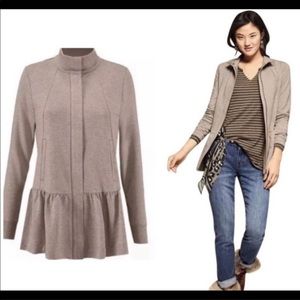 CAbi Zip up #3543 Small S Brown Tan Weekend Topper